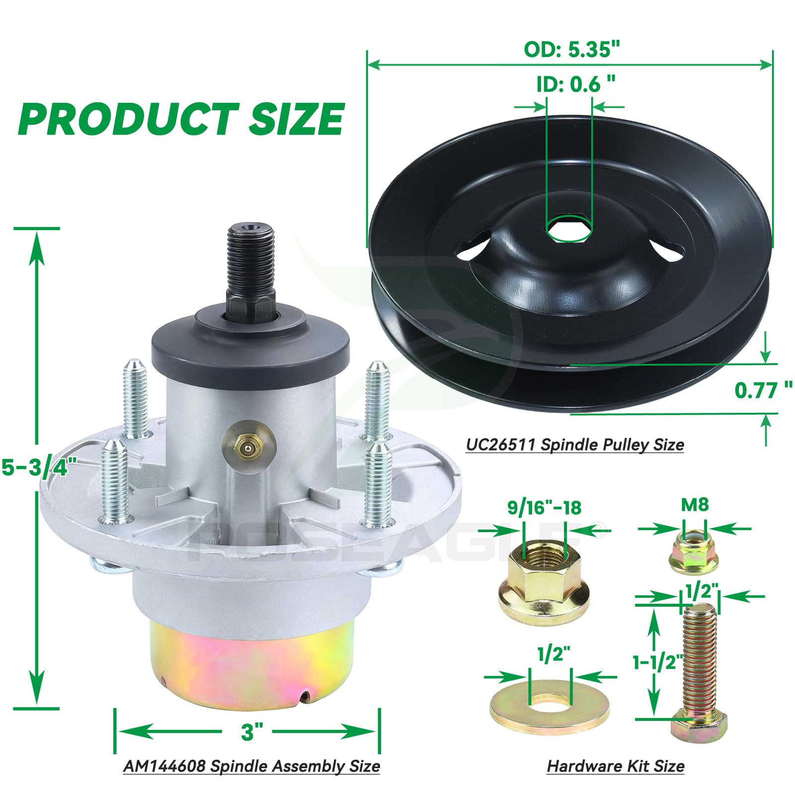 POSEAGLE grease zerk close-up for easy lubrication and longer bearing life