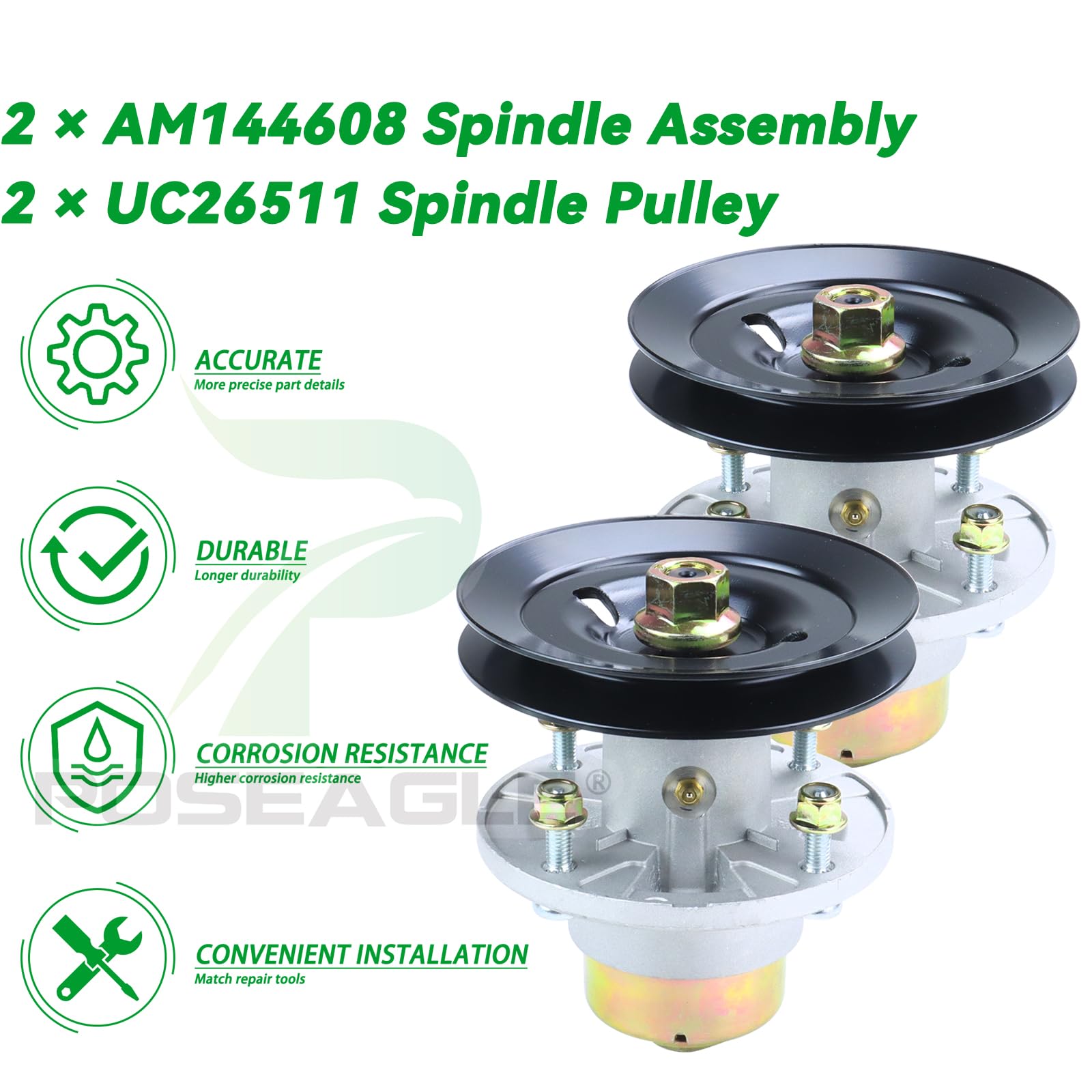 POSEAGLE spindle grease zerk detail enabling easy lubrication and longer life