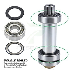 POSEAGLE spindle installed on 42-inch deck restoring stable blade rotation