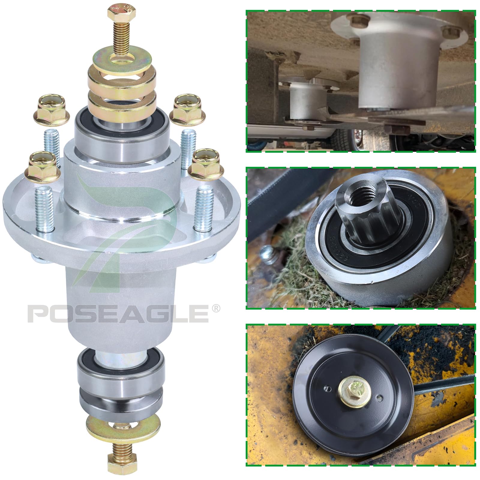 POSEAGLE spindle mounted on deck restoring alignment and stability