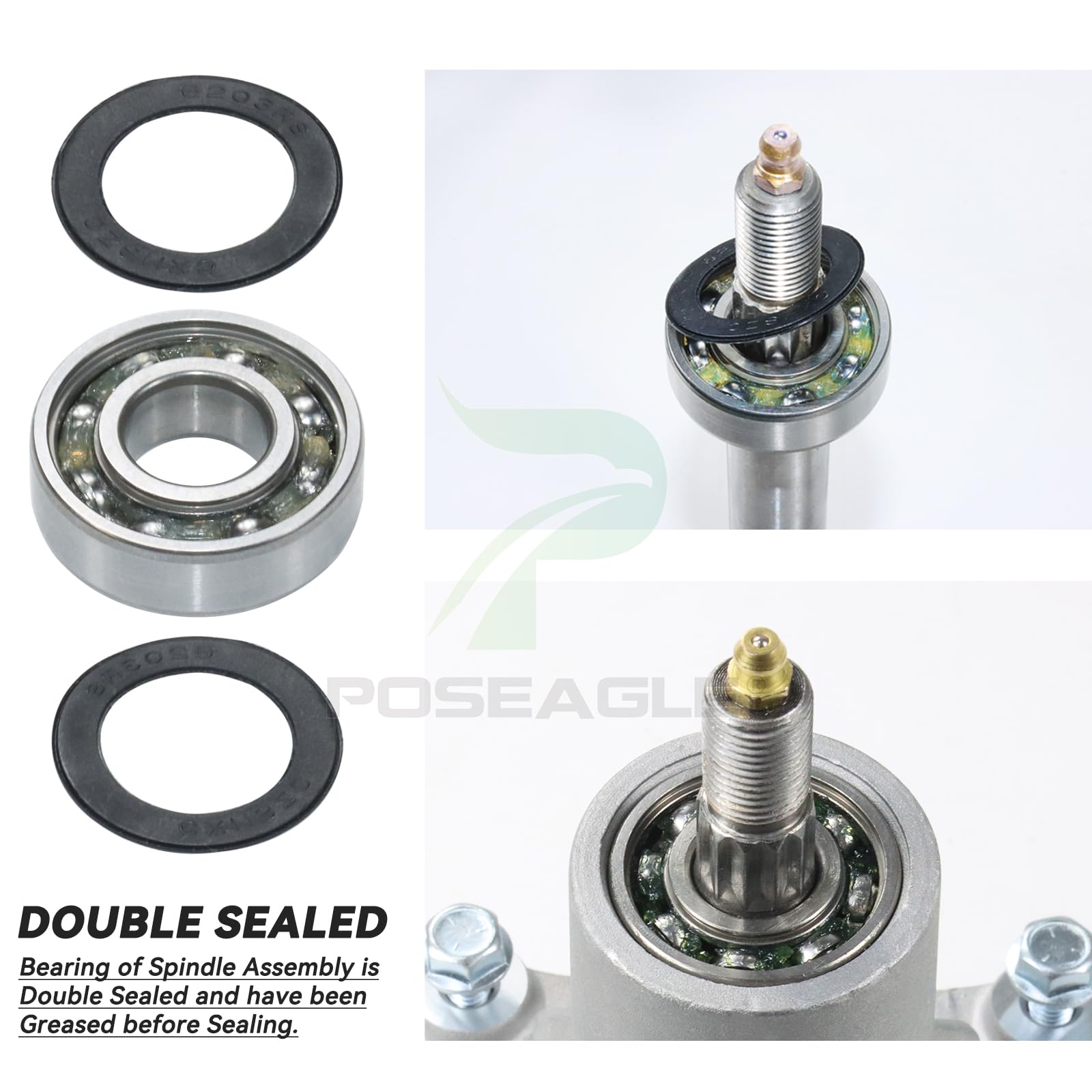 POSEAGLE spindle mounting face detail showing bolt pattern for direct fit