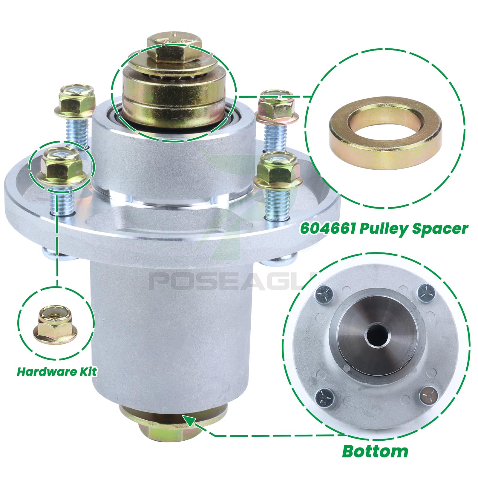POSEAGLE pulley side profile with measurements for correct belt alignment