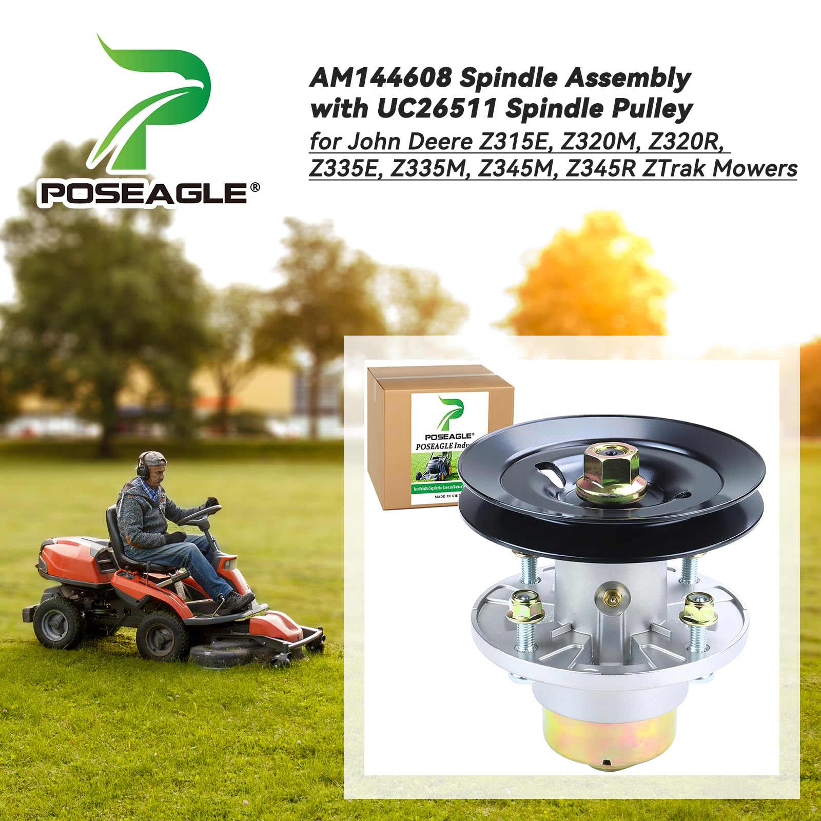 POSEAGLE spindle pulley side profile matching OEM dimensions for correct belt alignment