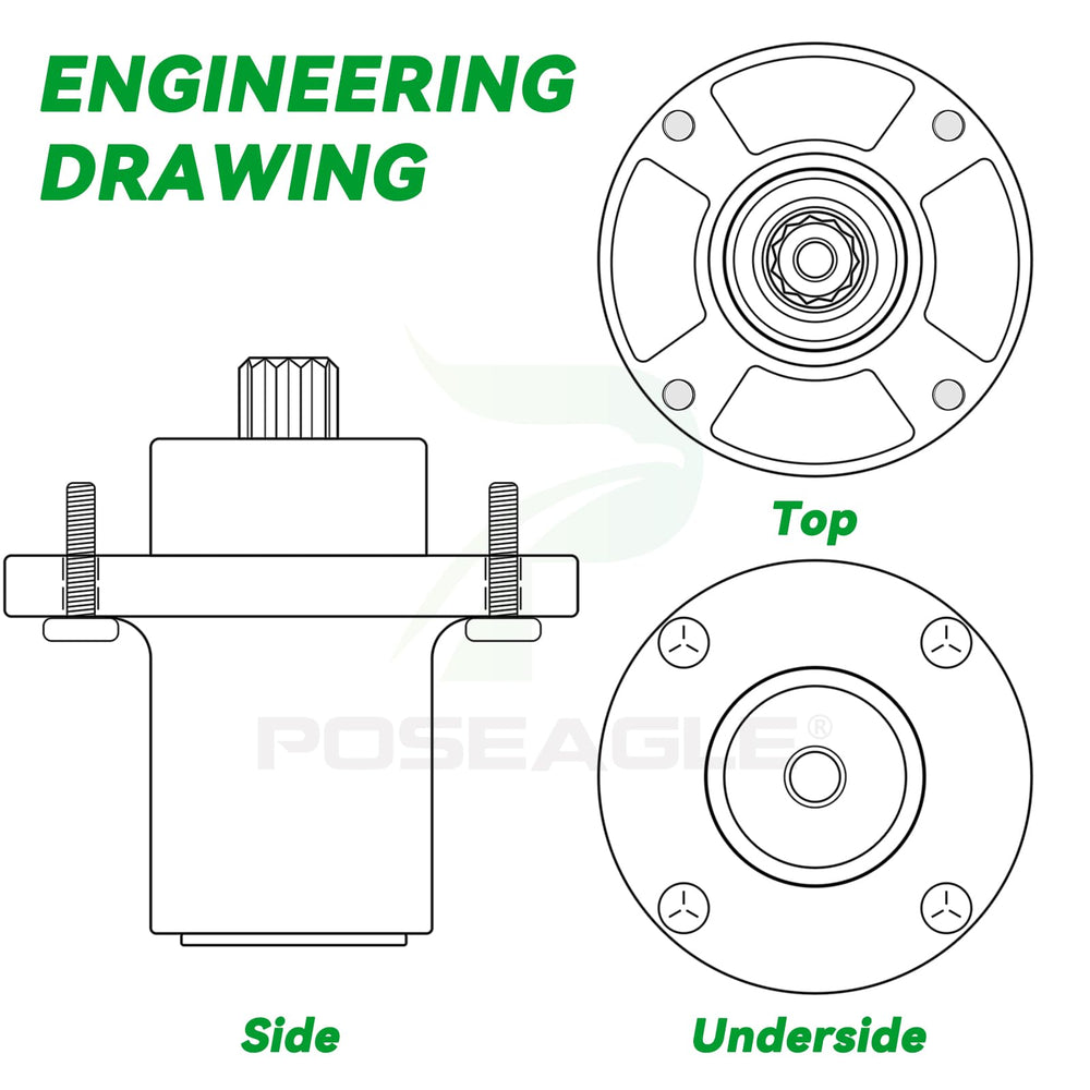 POSEAGLE spindle next to ruler demonstrating compact, accurate dimensions