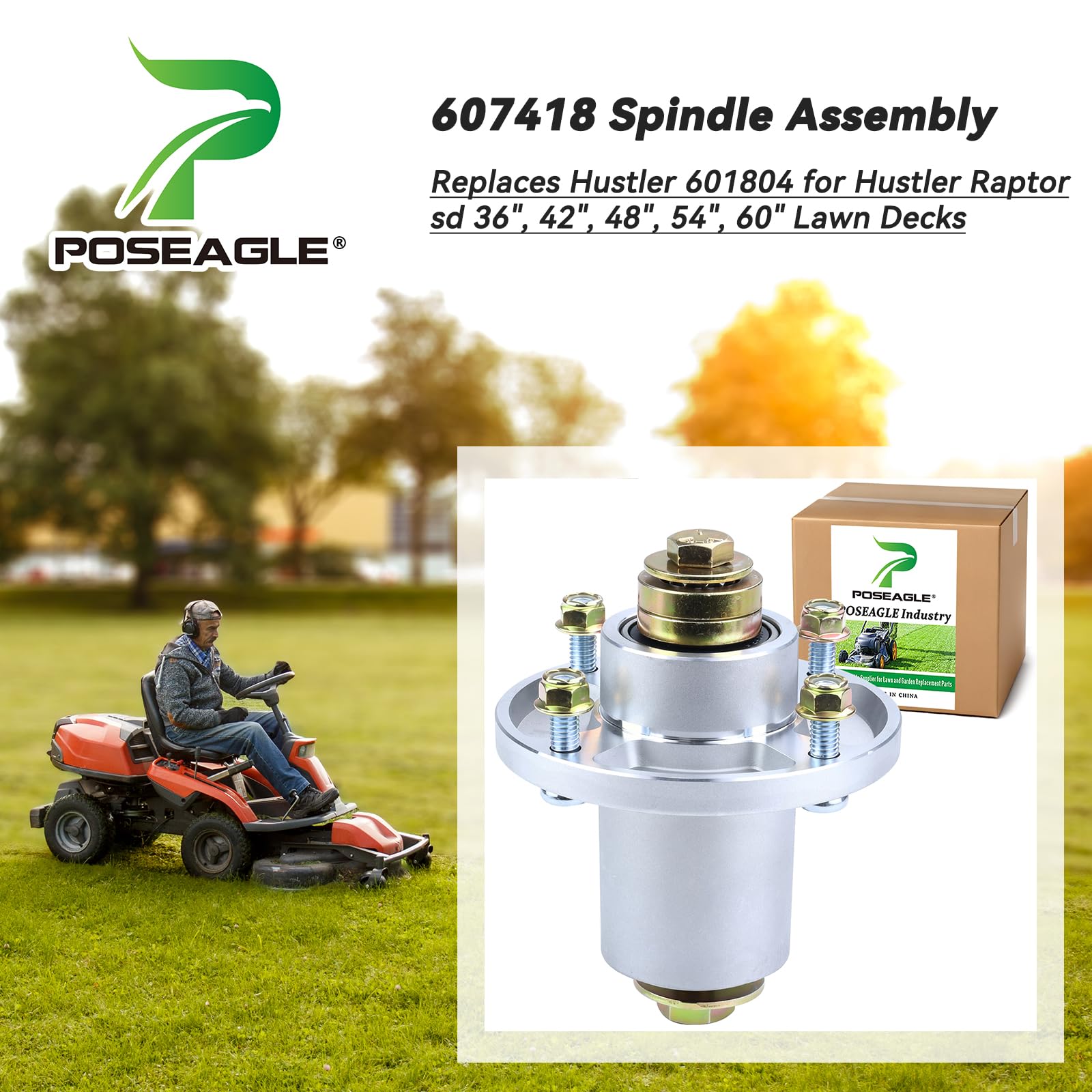 POSEAGLE spindle side profile highlighting compact aluminum construction