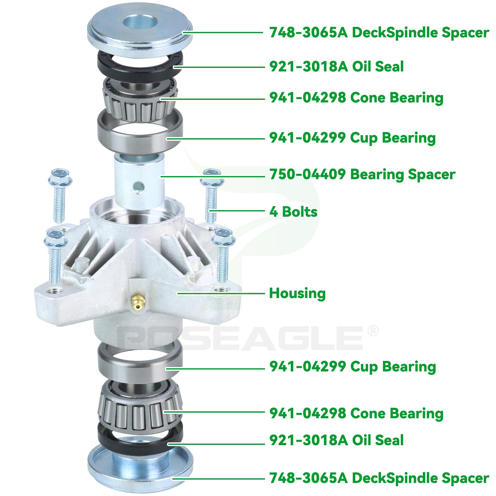 POSEAGLE three-piece spindle kit boxed for convenient complete replacement
