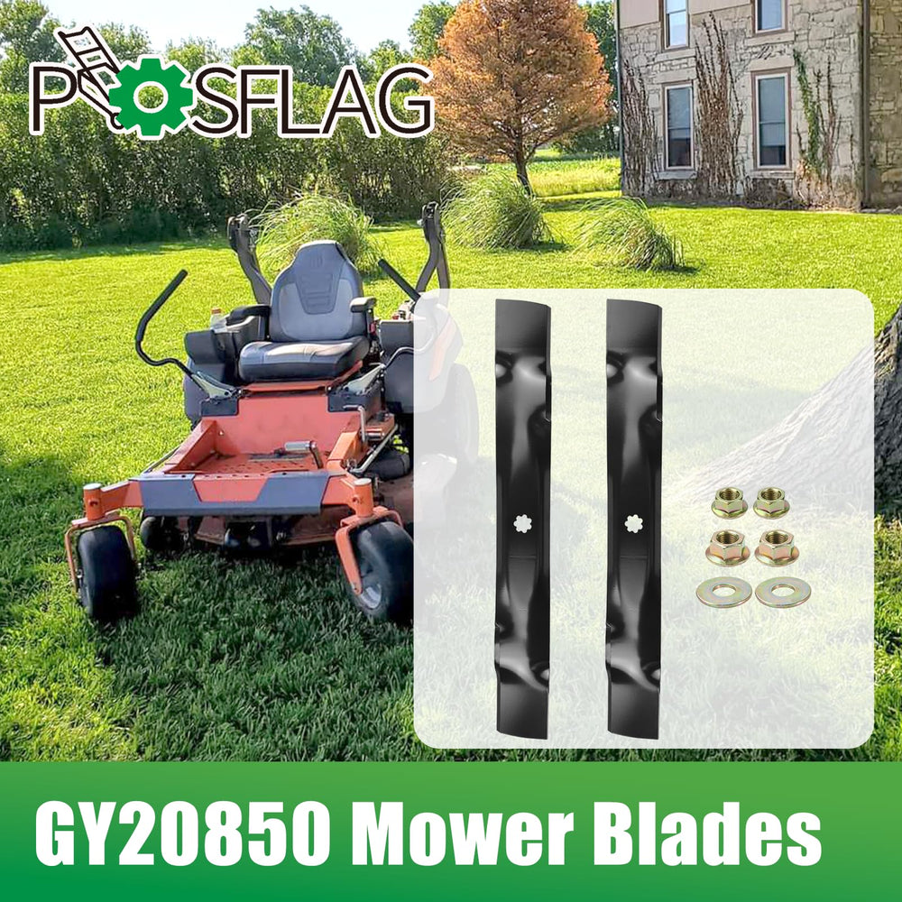 POSFLAG close-up of pre-sharpened cutting edge for cleaner, neater lawn cuts