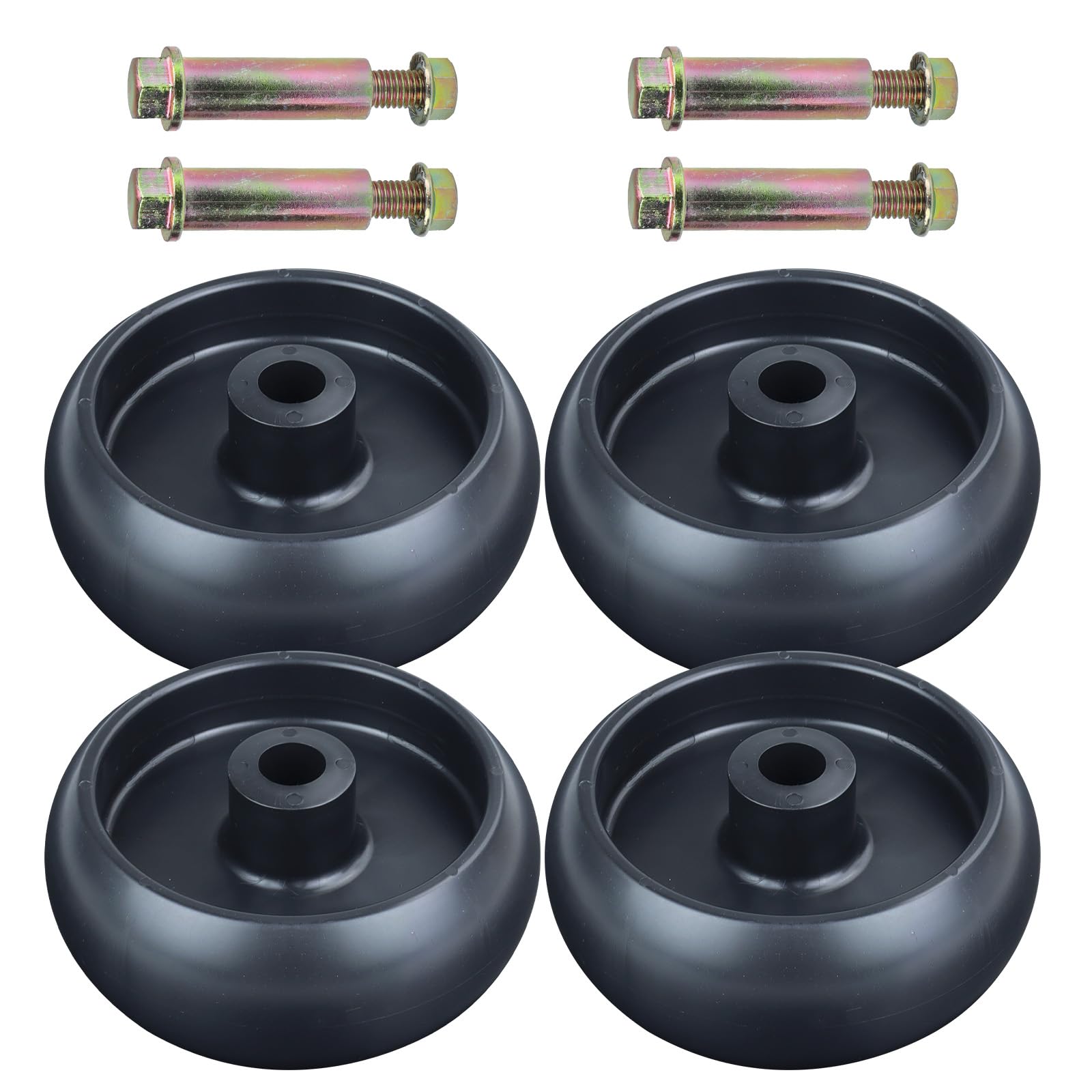 POSFLAG front view four replacement deck wheels showing complete kit benefit