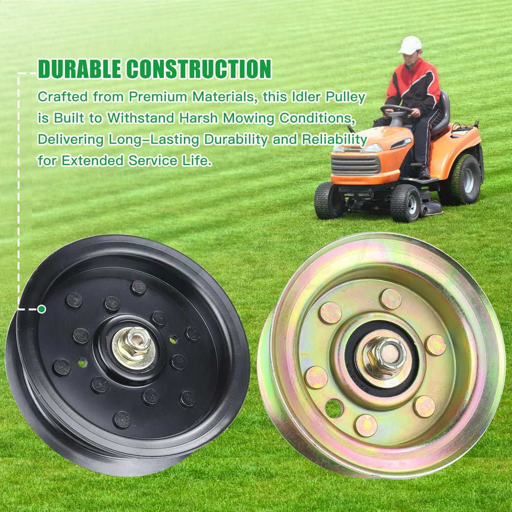 POSFLAG lifestyle image of person servicing a lawn tractor showing easy DIY replacement benefit