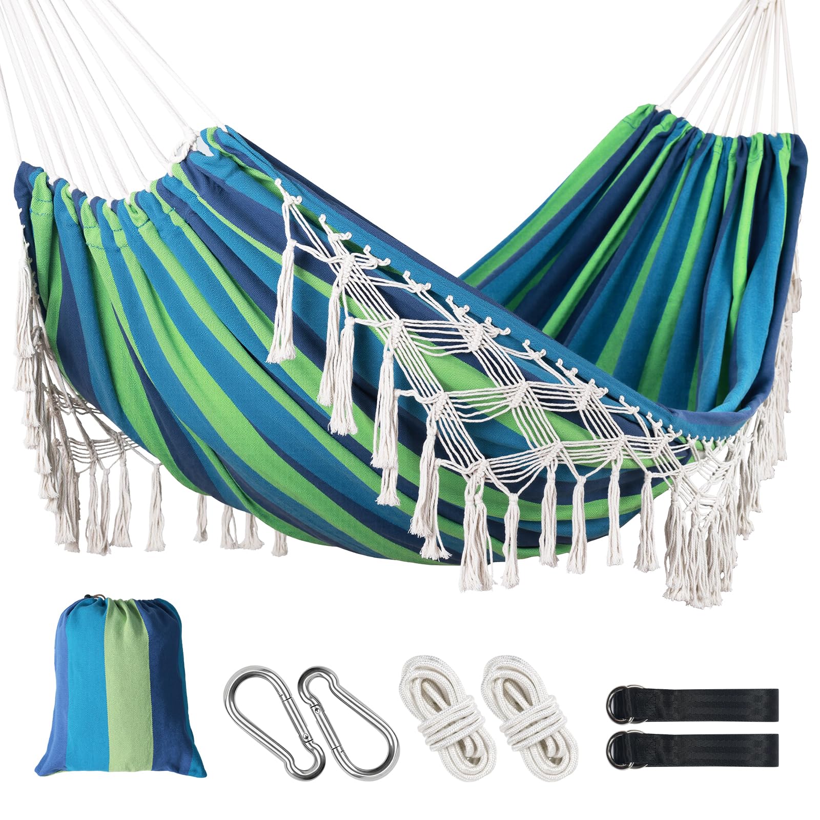 Posprica size comparison with chair reveals generous double hammock scale