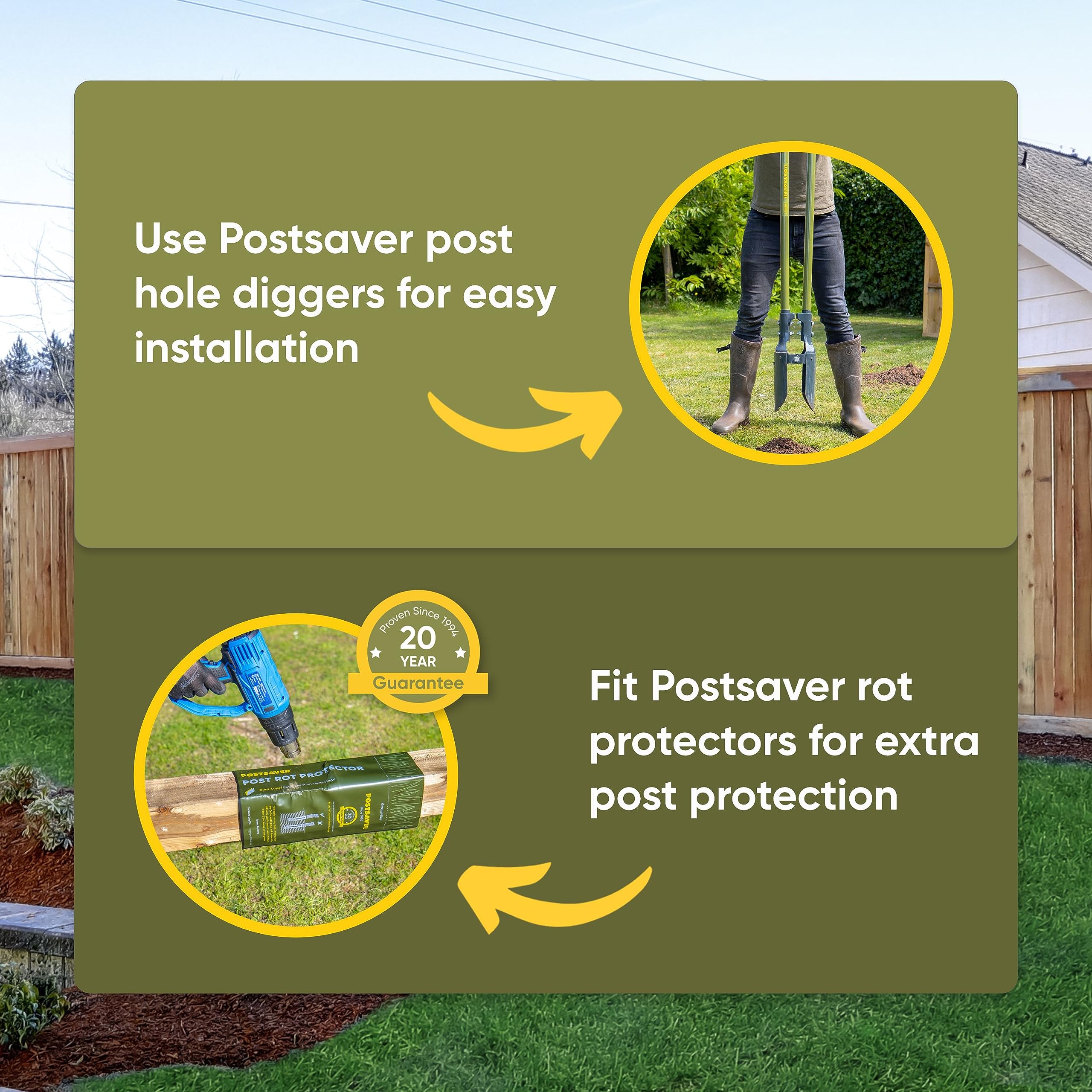 POSTSAVER printed instructions on bag for simple DIY guidance