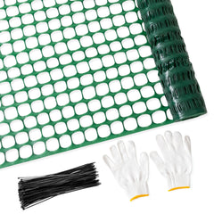 PotatoLife front view of green mesh fence roll showing compact packaging and easy transport