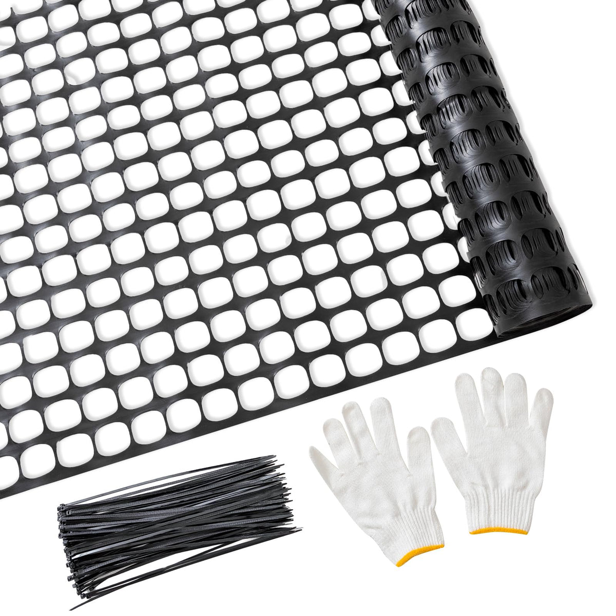 PotatoLife front view of black mesh roll showing compact packaging and portability