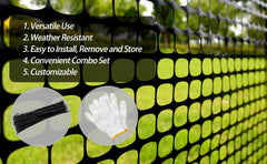 PotatoLife mesh installed around raised beds protecting plants while maintaining visibility