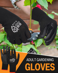 Potchen gloves worn pruning plants, hands protected and dexterous