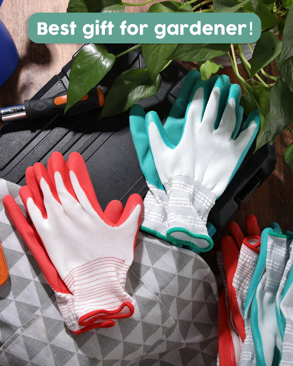 Potchen gloves used while planting demonstrating comfort benefit