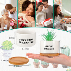 Potchen close-up of pot slogan detail and ceramic texture for personality