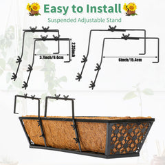 Potchen side view mounted on a balcony rail demonstrating secure hanging and space-saving outdoor use