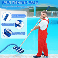 Potchen vacuum head working on pool floor removing settled dirt effectively