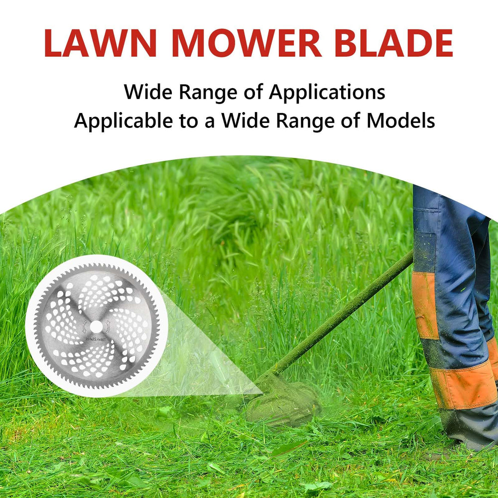 Potiarey blade mounted on trimmer cutting dense brush demonstrating efficient clearing