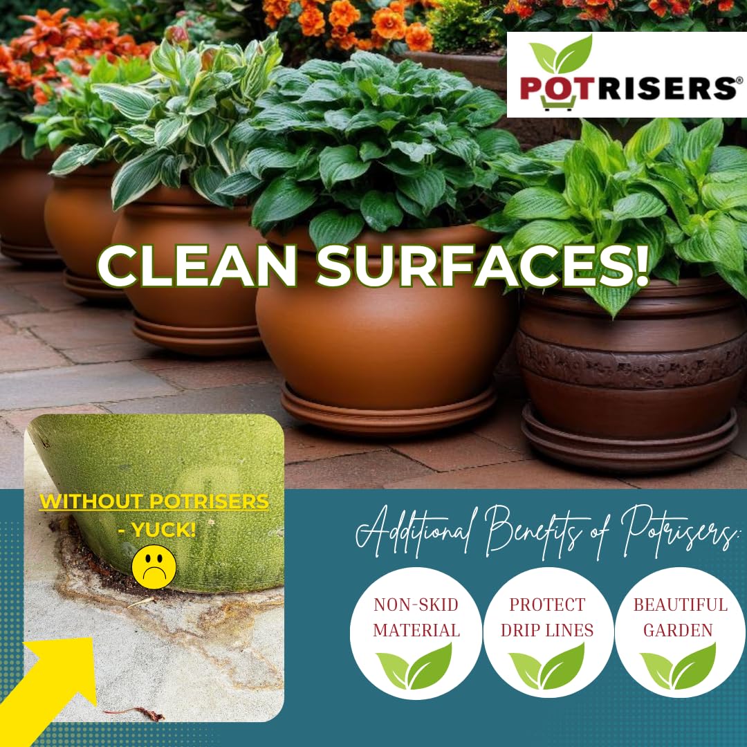 POTRISERS lifting pots on a patio protecting deck surfaces benefit