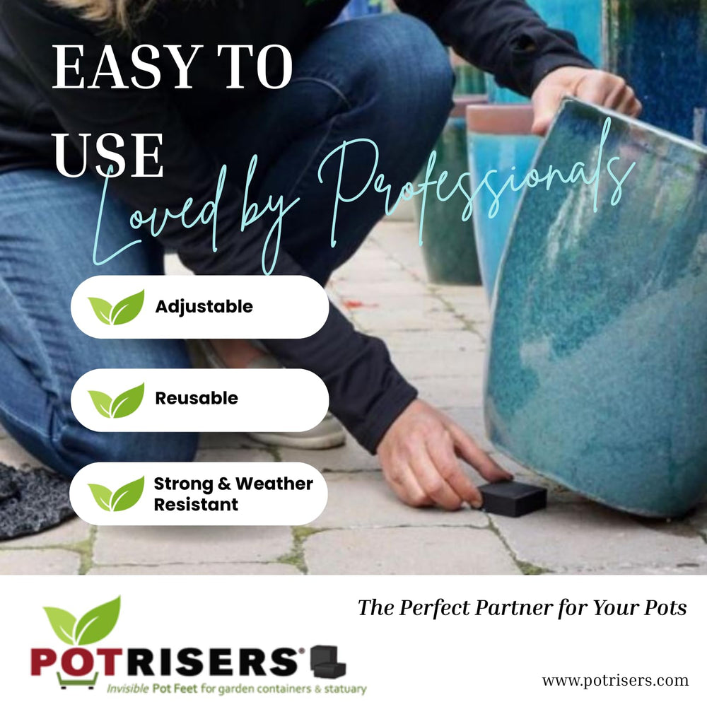 POTRISERS next to ruler showing 1x1/2 inch size and fit benefit