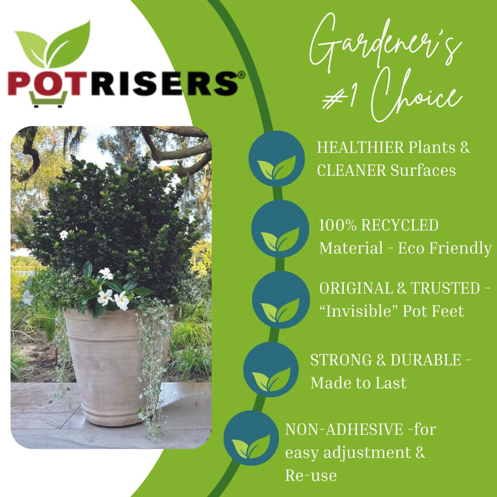 POTRISERS under a planter showing drainage and airflow benefit
