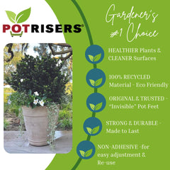 POTRISERS under a planter showing drainage and airflow benefit