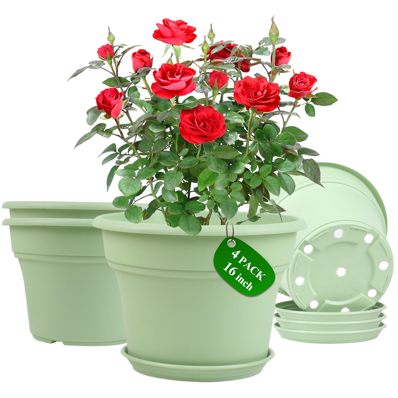 Pottiffe front view of 16-inch planter showing clean design and benefit of versatile styling