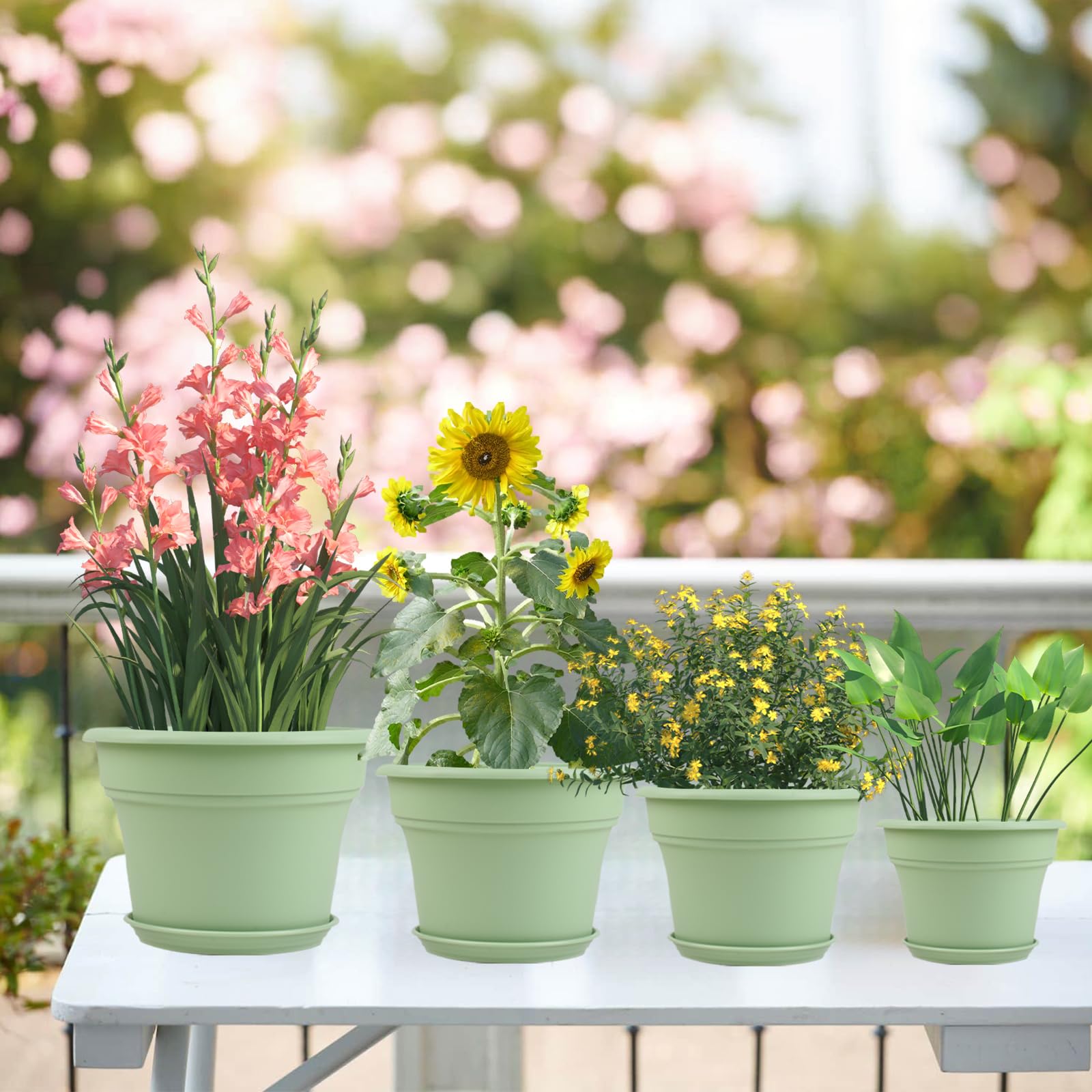 Pottiffe planter on patio demonstrating weather resistance and outdoor durability