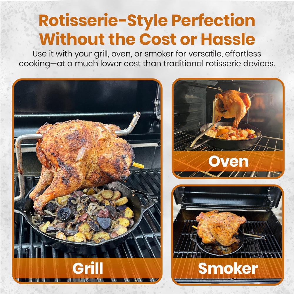 PoulTree inside oven with golden crispy skin showing consistent convection browning