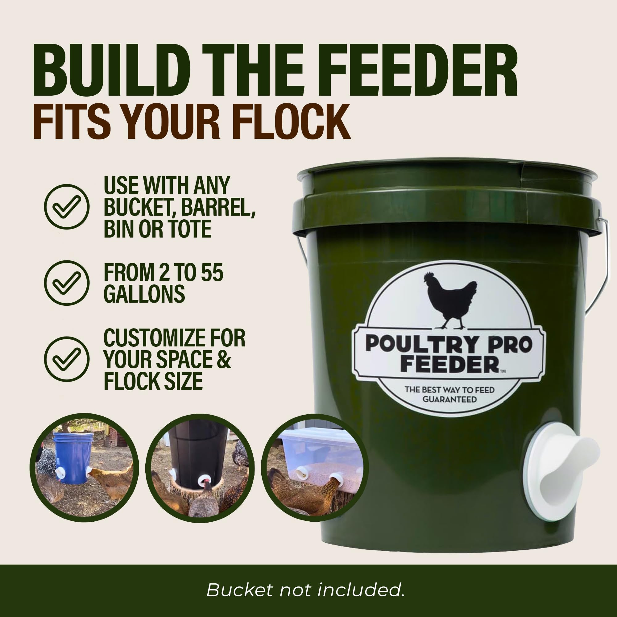 Poultry Pro side view of a drum feeder showing increased capacity advantage