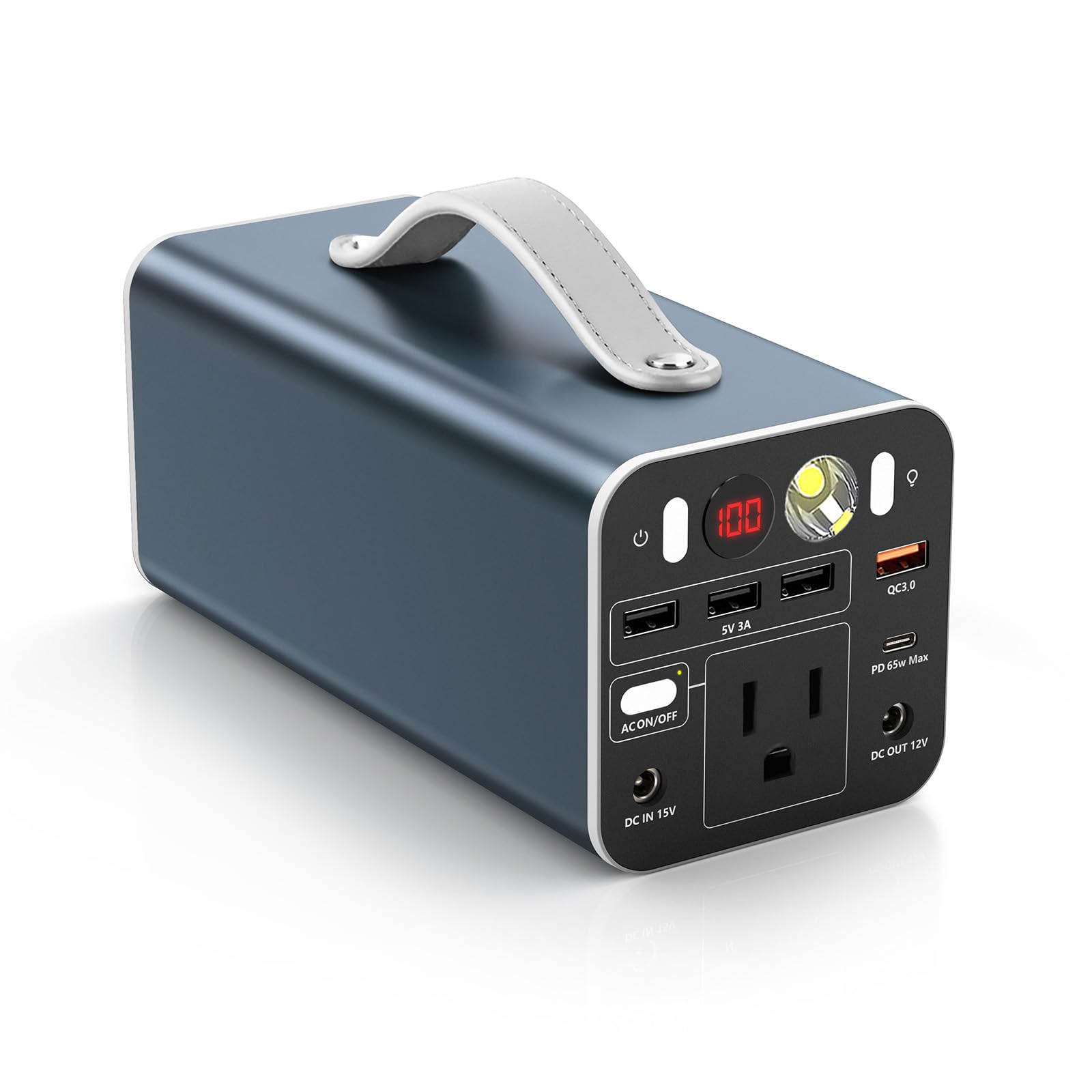 Powdeom front panel showing ports and display for easy identification and use