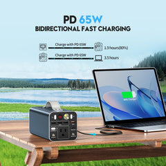 Powdeom PD 65W USB-C port detail for fast two-way charging convenience
