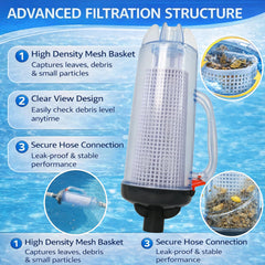 Poweka mesh basket detail revealing large-capacity weave for easy debris capture