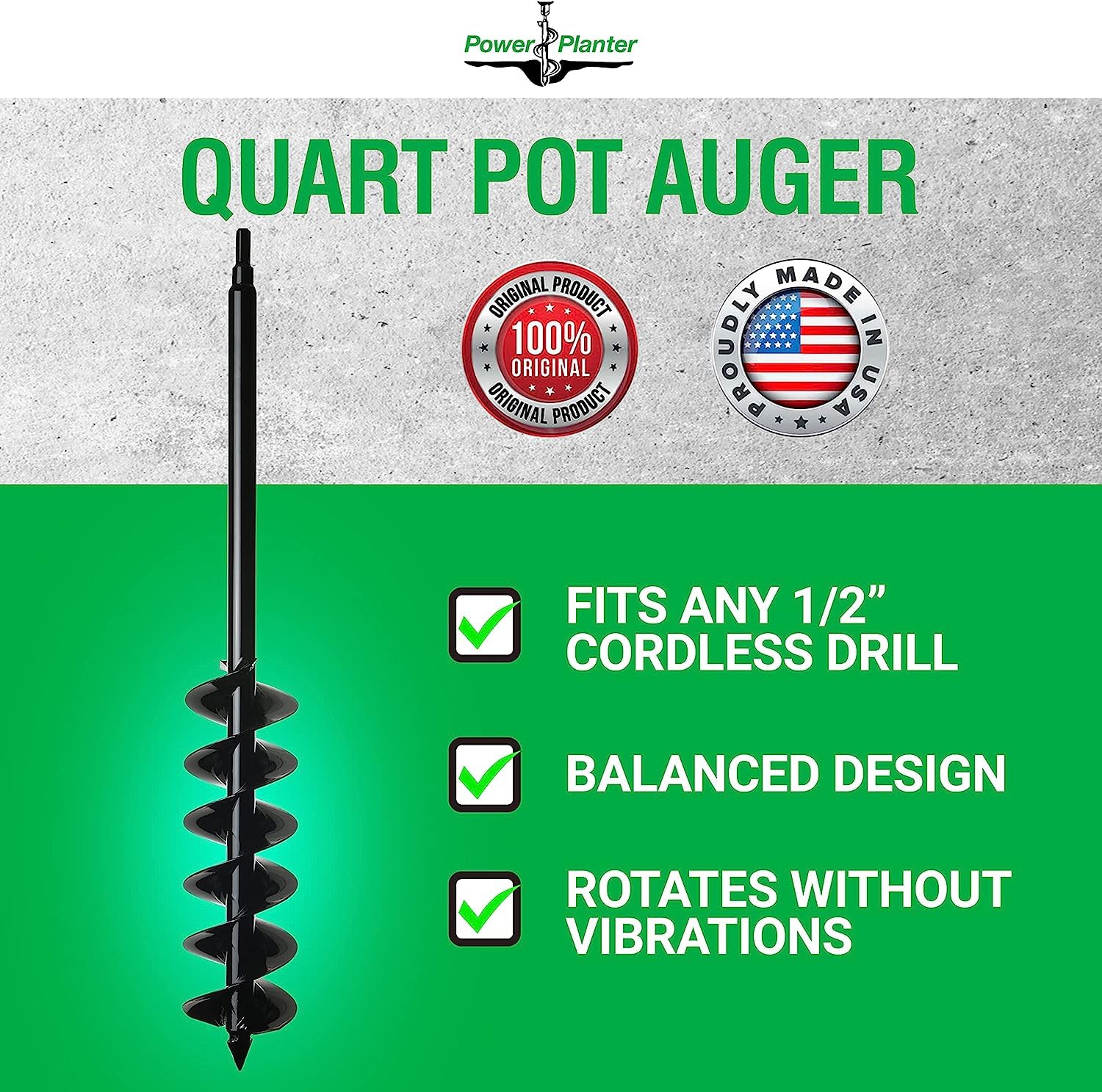 Power Planter close-up of double 10-gauge flighting and cutting edge for efficient soil removal