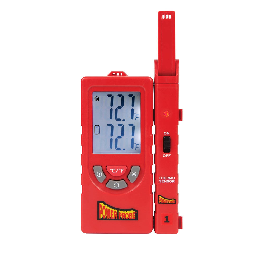 Power Probe front display showing dual-zone readings and unit selection for quick checks