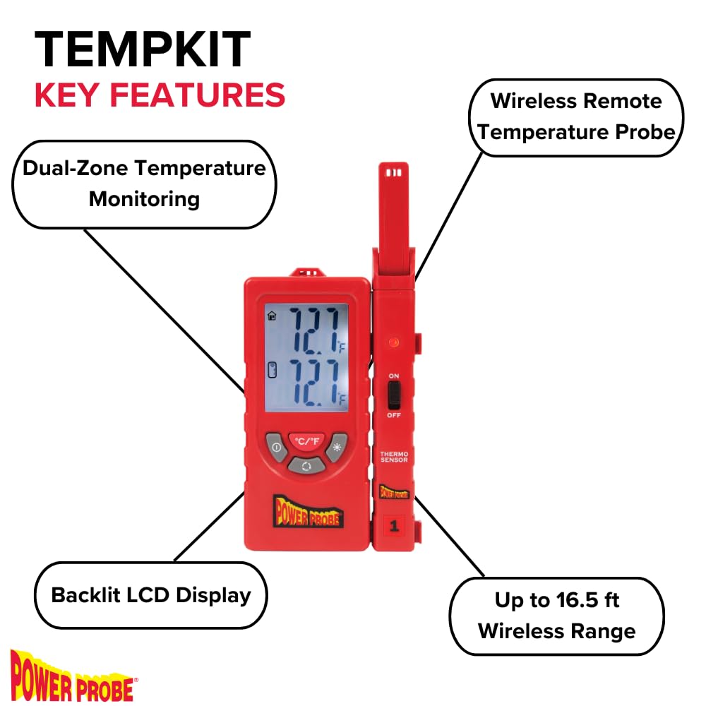 Power Probe wireless remote sensor placed near ductwork for remote monitoring benefit