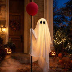 Power Your Lawn front porch ghost creating curb appeal with warm glow