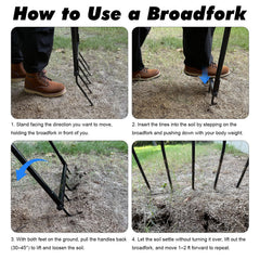 Powerber broadfork wide foot bar detail for easier leverage and reduced user strain