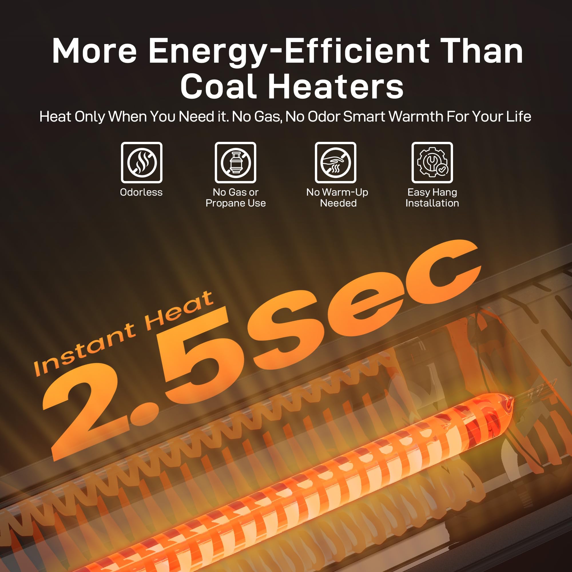 PowerScale heater close-up of powder-coated texture highlighting durable finish