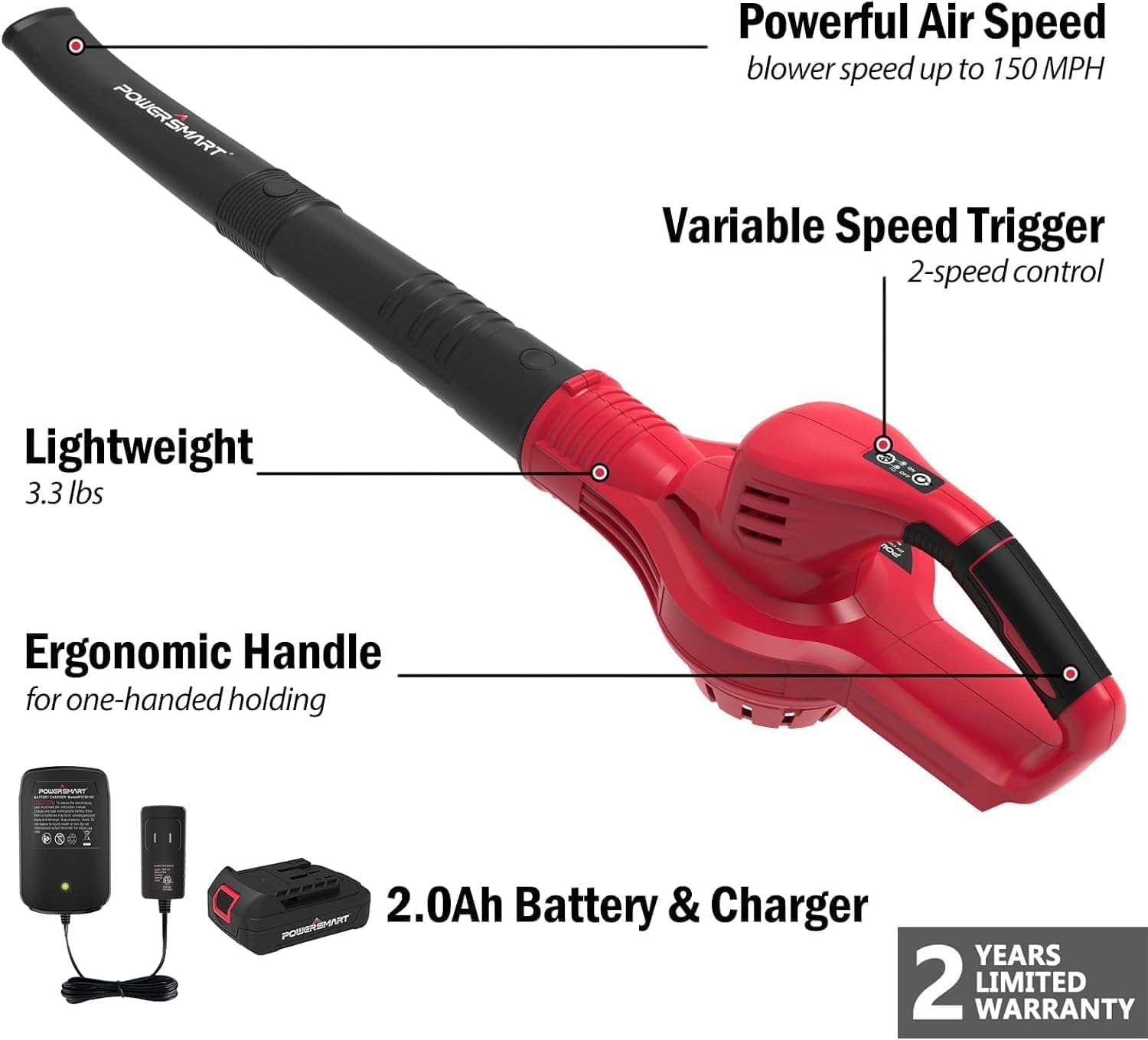 PowerSmart noise rating label emphasizing under 65 dB quiet operation benefit