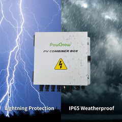 PowGrow circuit breaker and SPD indicator visible for surge and fault protection benefit