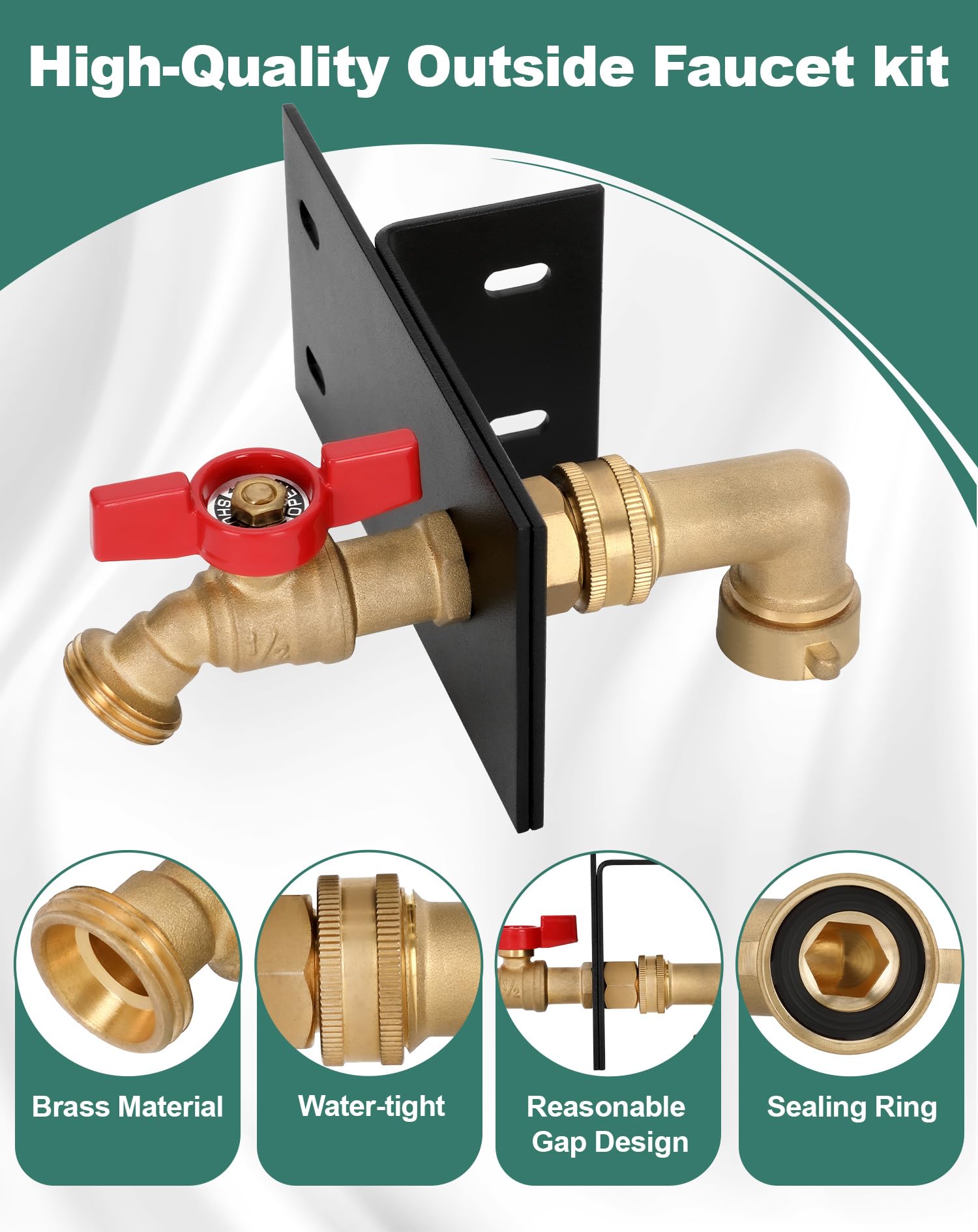 Powhorse brass 90-degree elbow and adapter for tidy hose routing
