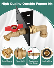 Powhorse brass 90-degree elbow and adapter for tidy hose routing