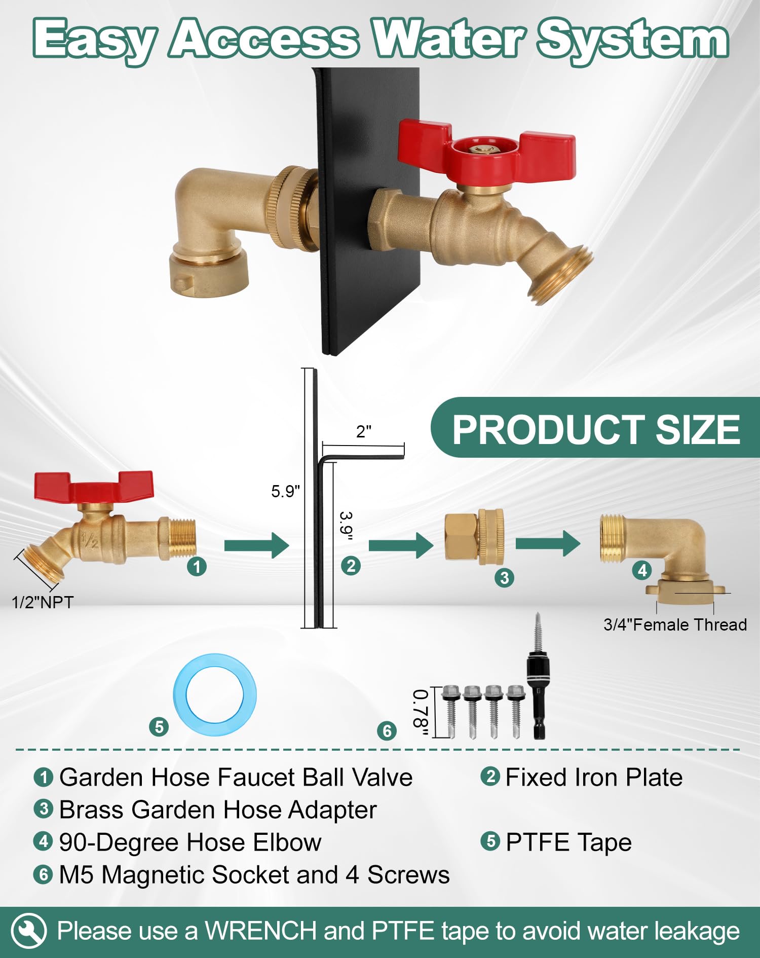 Powhorse hose connected outside garden demonstrating easy watering access