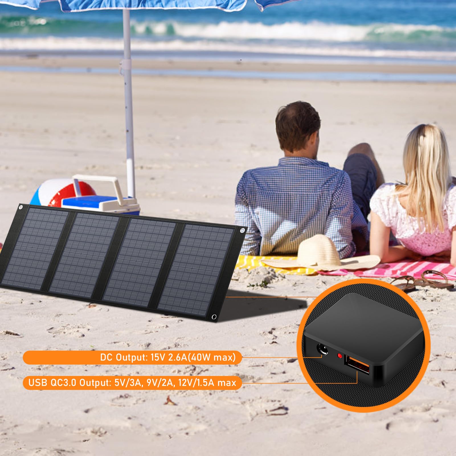 powkey unfolded panel flat harvesting sunlight for faster charging