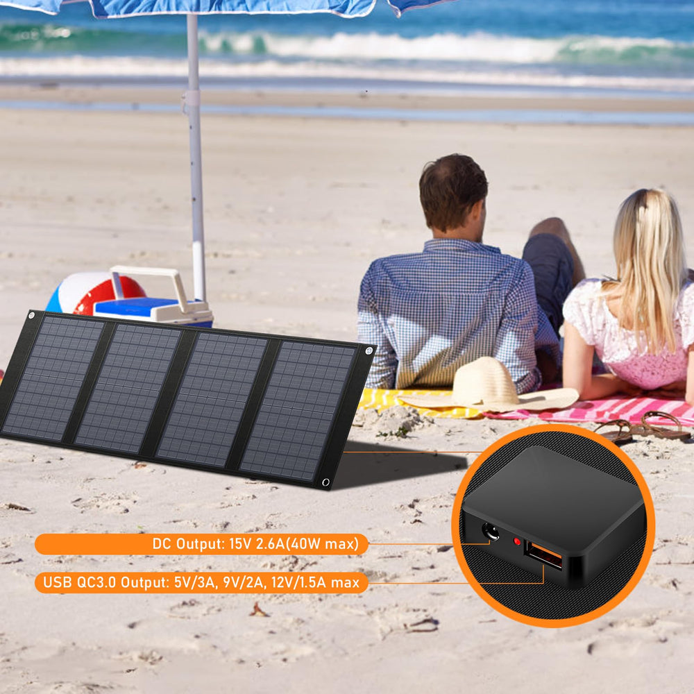 powkey unfolded panel flat harvesting sunlight for faster charging