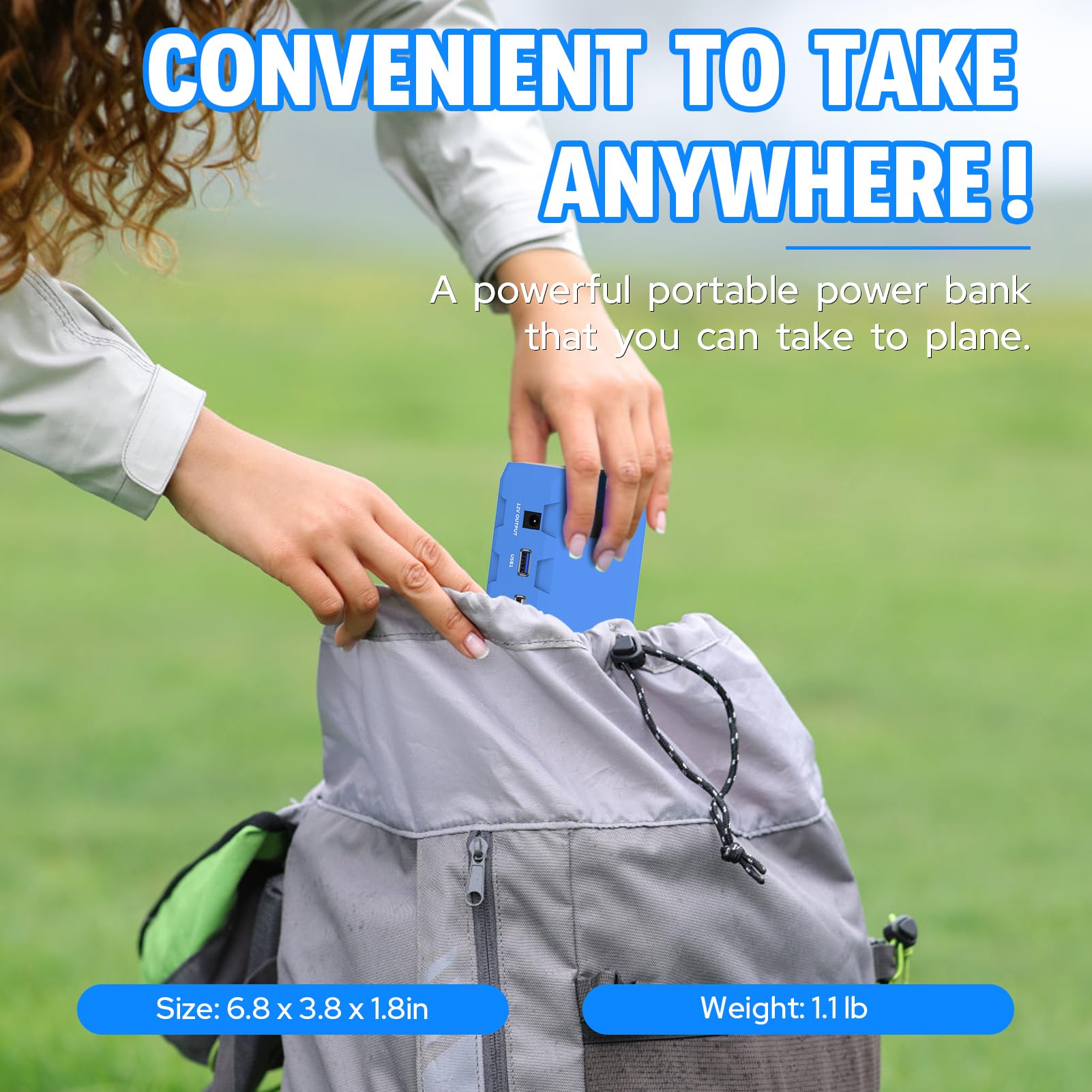 powkey connected to car cigarette lighter for on-road recharge
