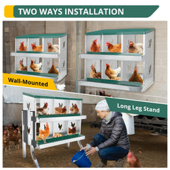 POWLAB nesting box mounted on coop wall demonstrating simple installation and space-saving